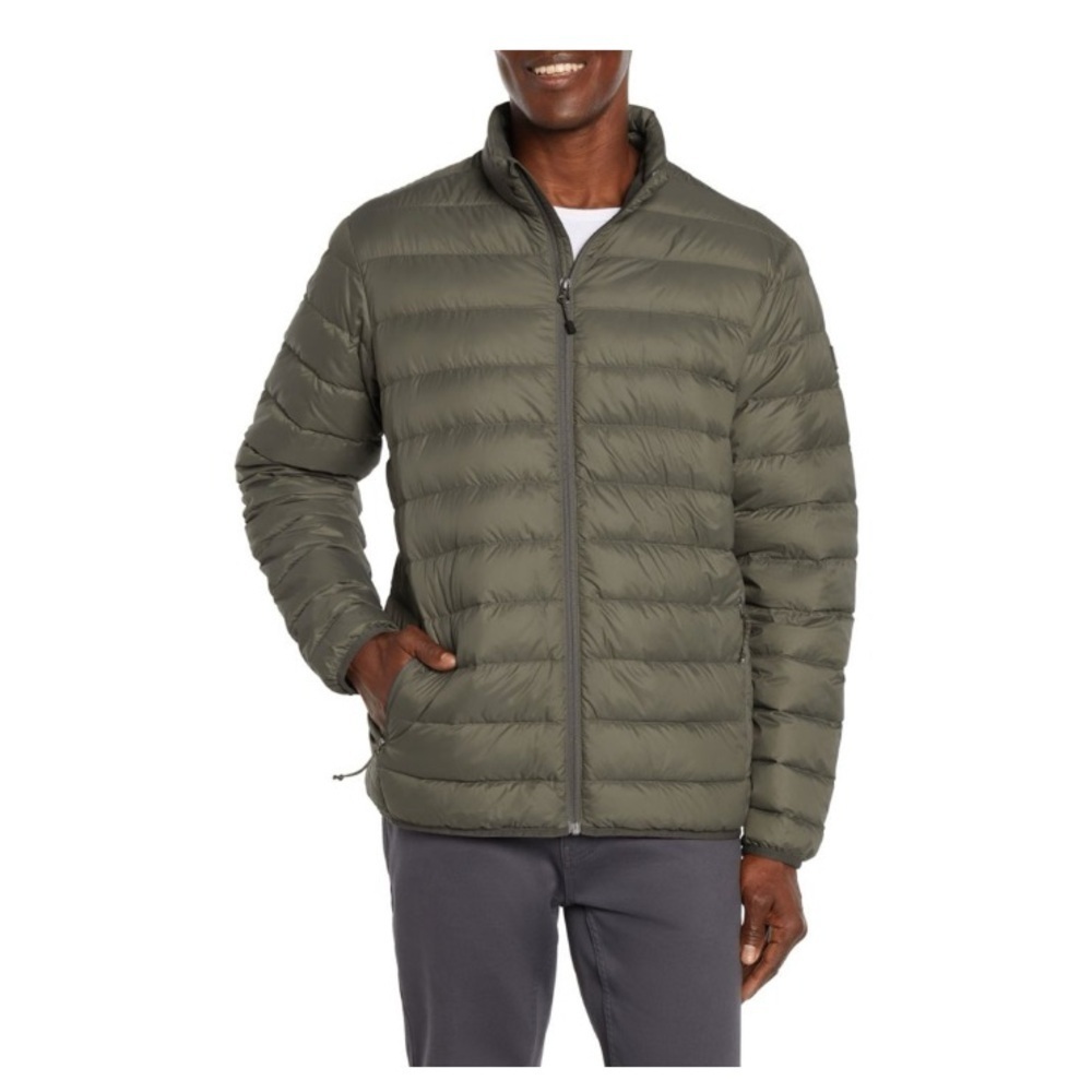 NWT Eddie Bauer men’s down lightweight Packable Puffer jacket dusky gree…